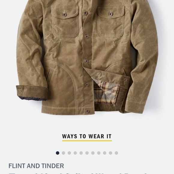 FLINT AND TINDER
Flannel-Lined Quilted Waxed Rancher
 in Field Tan - Picture 3 of 10